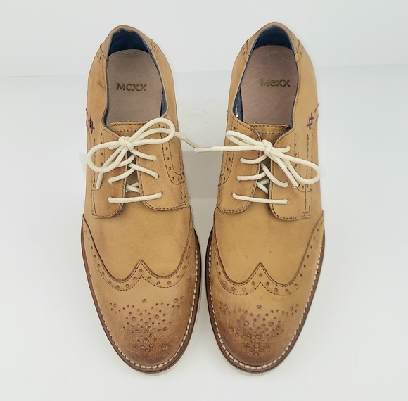 Mexx Shoes - Mexx Tan Leather Women's Wingtip Brogue Shoes